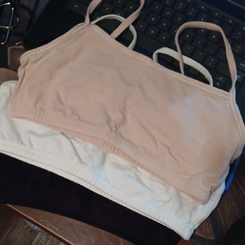 Fruit of the Loom Sports Bras in Beige, White, and Black